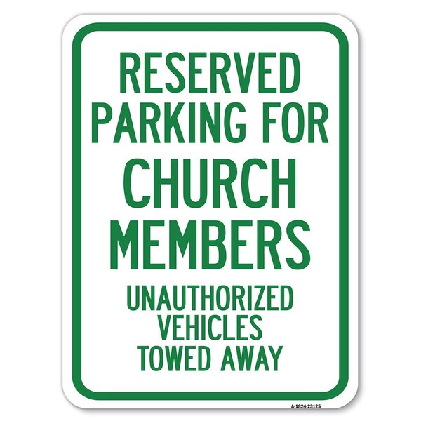 Reserved Parking for Church Members Unauthorized Vehicles Towed Away, A-1824-23125